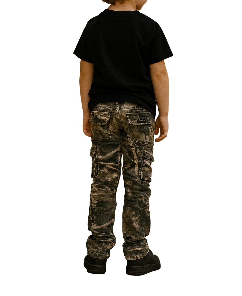 Level up your kid’s streetwear game with the Infamous Kids Stacked Jeans (Hunter Camo)