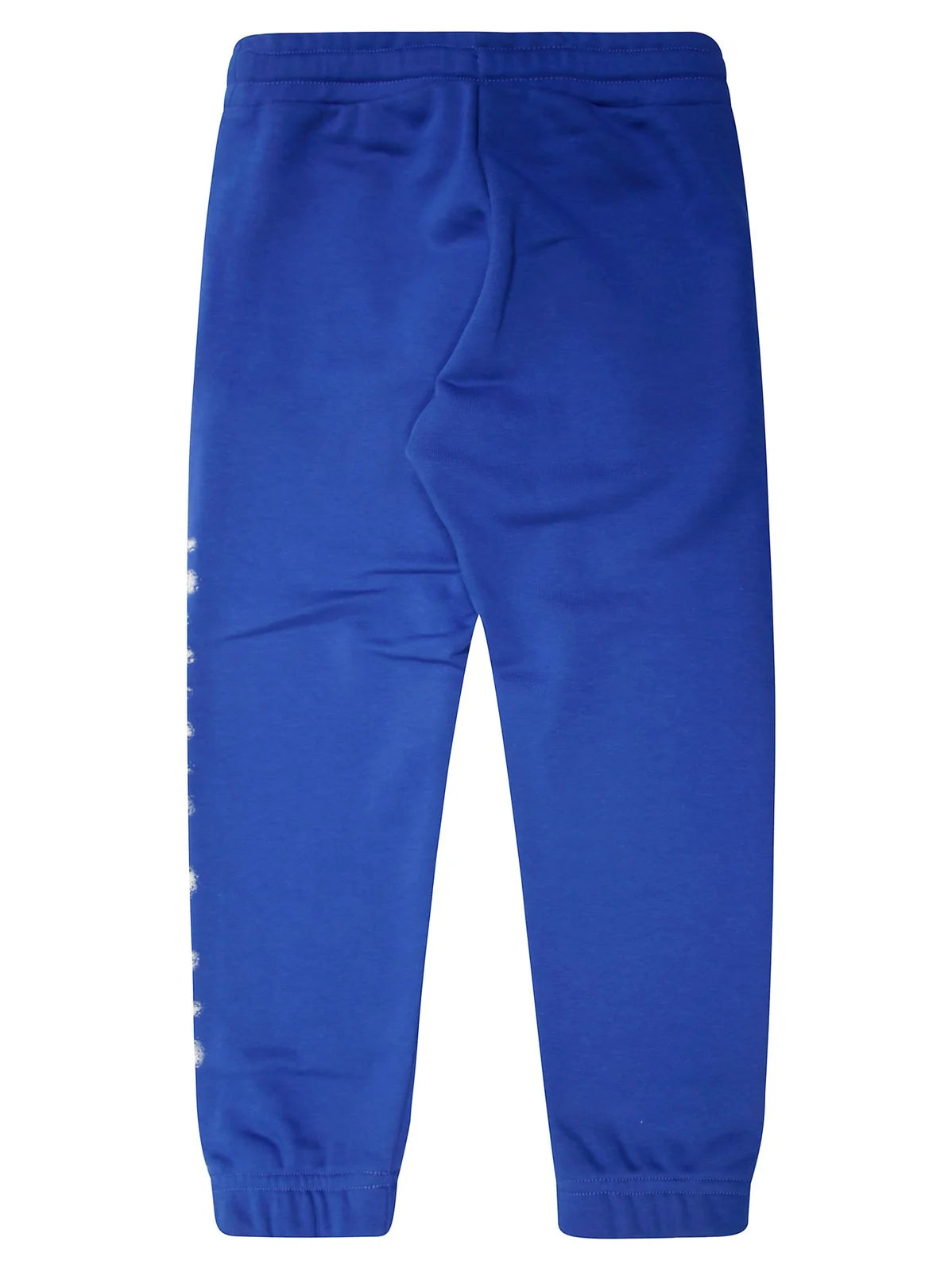 Diesel kids’ blue brushed cotton trousers with elasticated waist, side pockets, and elasticated ankles.