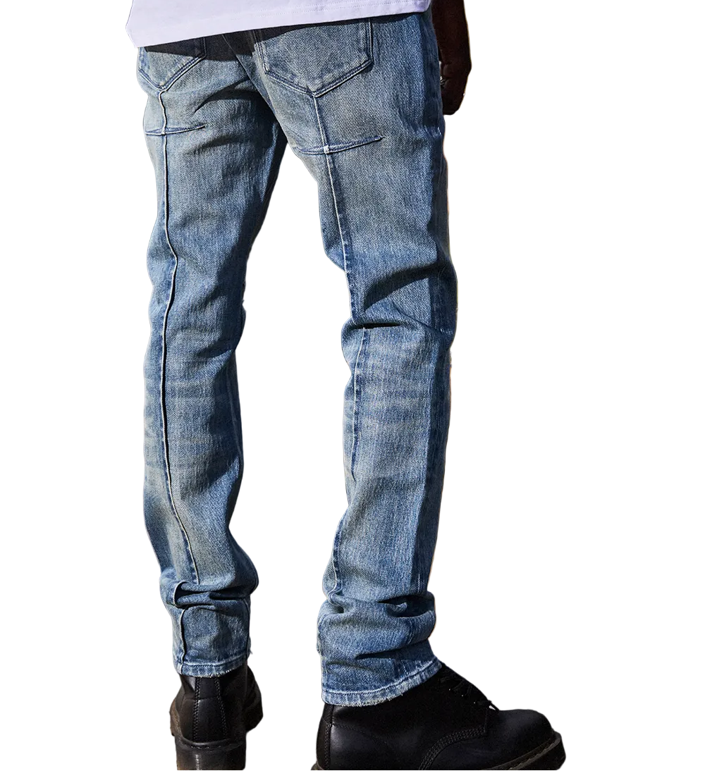 RTA Clayton skinny jeans in golden indigo wash with slim modern denim silhouette