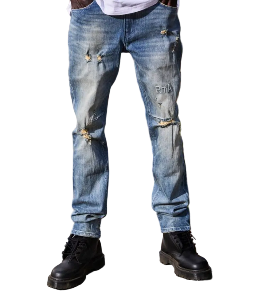 RTA Clayton skinny jeans in golden indigo wash with slim modern denim silhouette