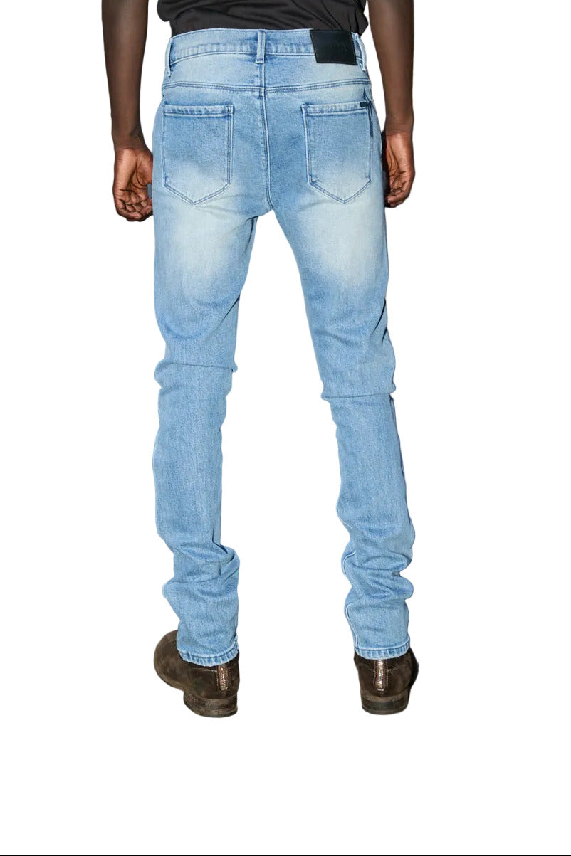 RtA men’s skinny jeans in Glacier Blue Cross Triad colorway.