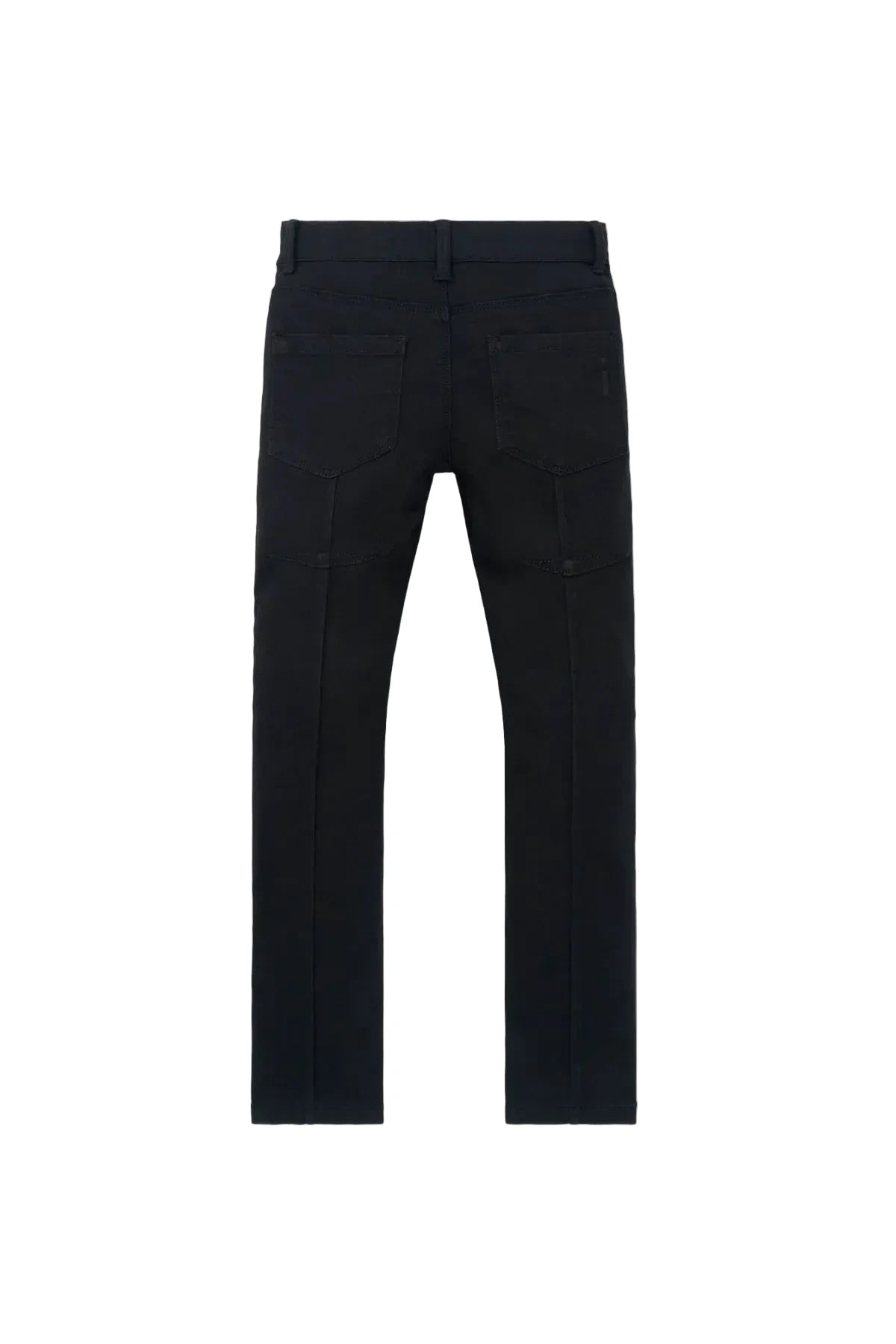 RtA Carlo skinny jeans in black multi cross with cross embroidery and pin-tuck dagger seams.