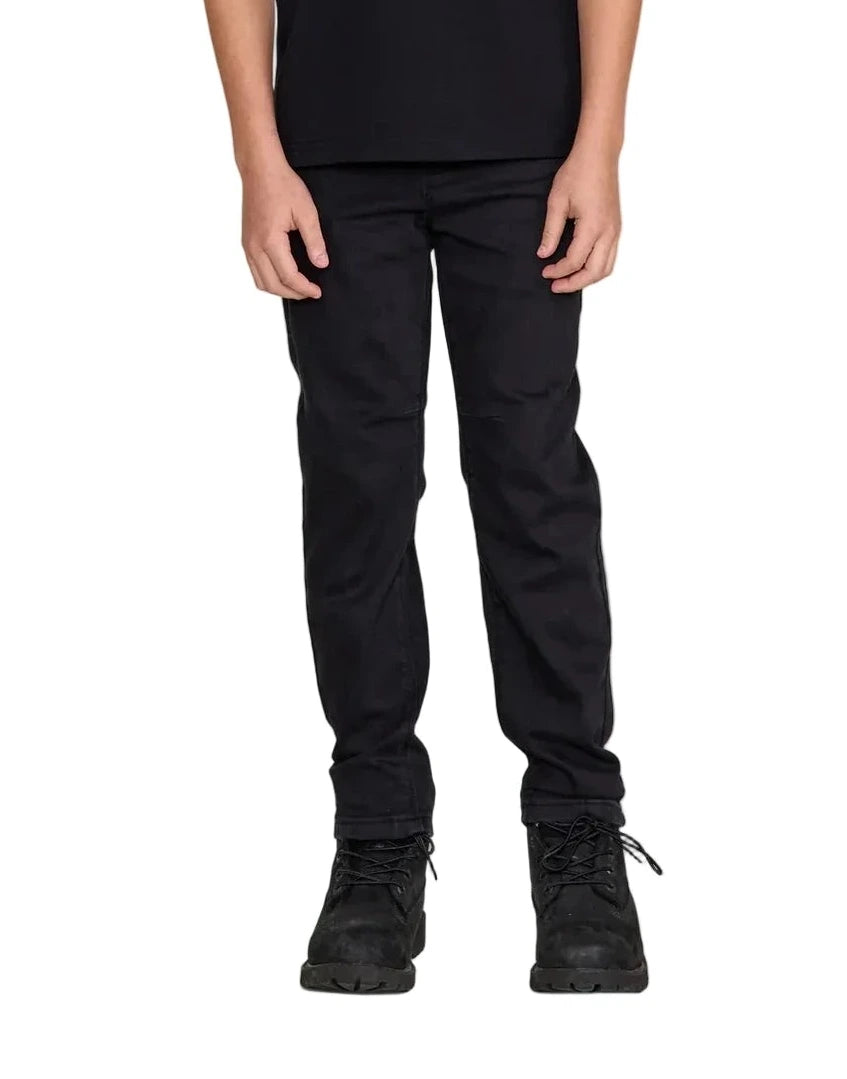 RtA Carlo skinny jeans in black multi cross with cross embroidery and pin-tuck dagger seams.