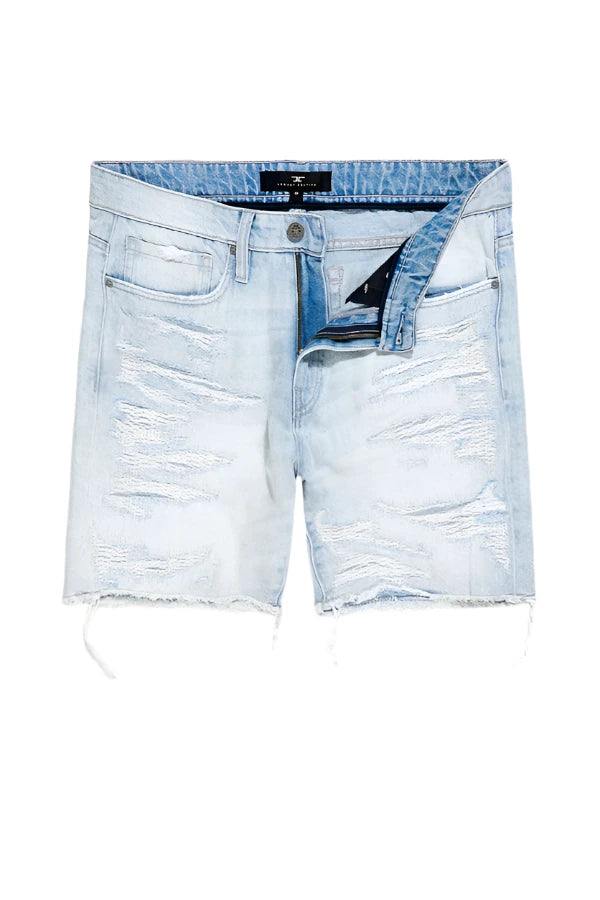 13oz cotton denim shorts showing fit and classic detailing