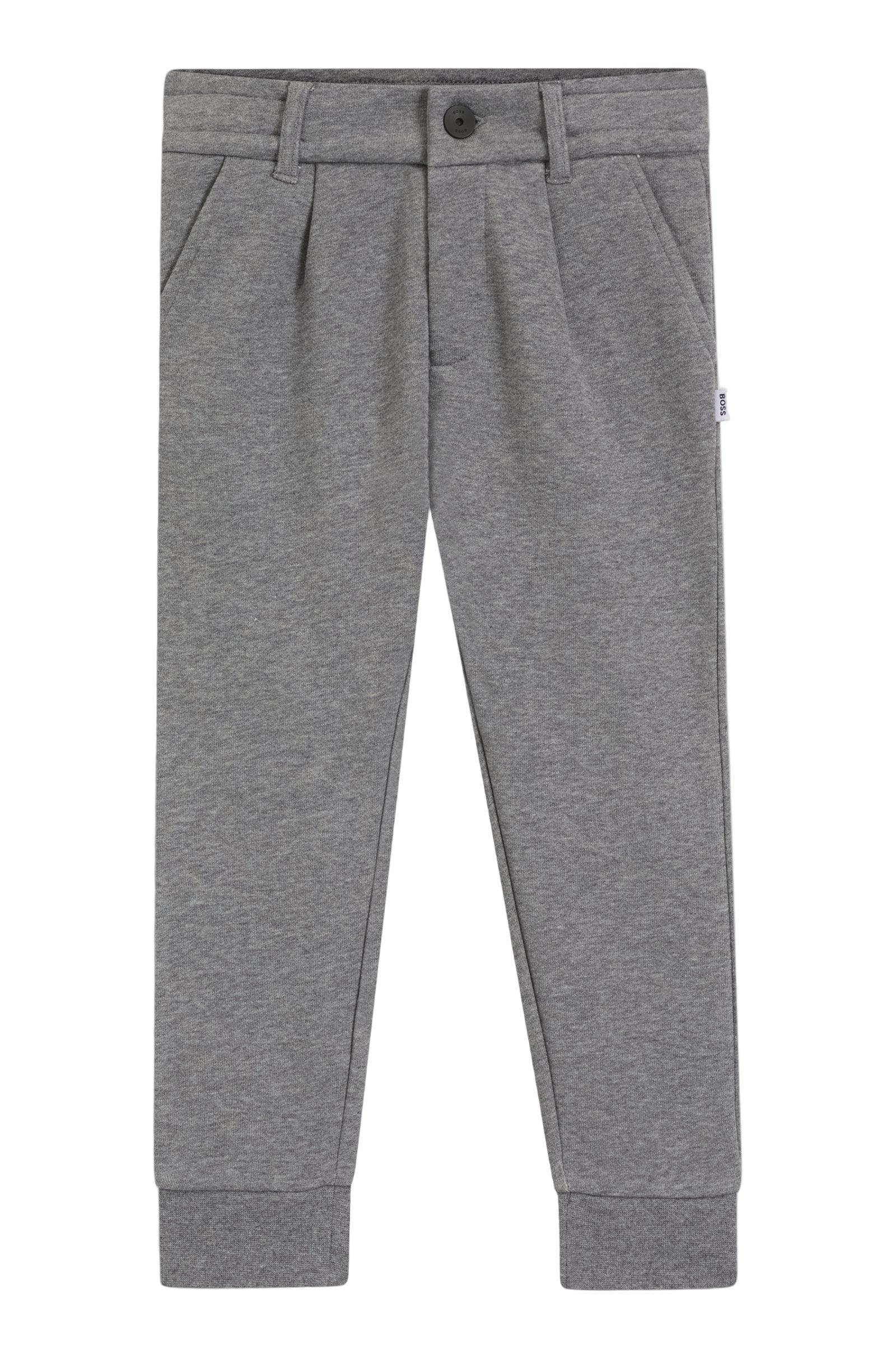 “Hugo Boss kids tracksuit bottoms,” “BOSS Kidswear joggers,” “designer tracksuit bottoms for kids,” “cotton fleece joggers Hugo Boss.”