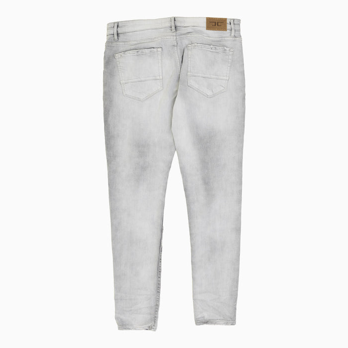 Men’s Arctic Grey Ross Fit Skinny Denim Pants with crinkle texture and modern silhouette