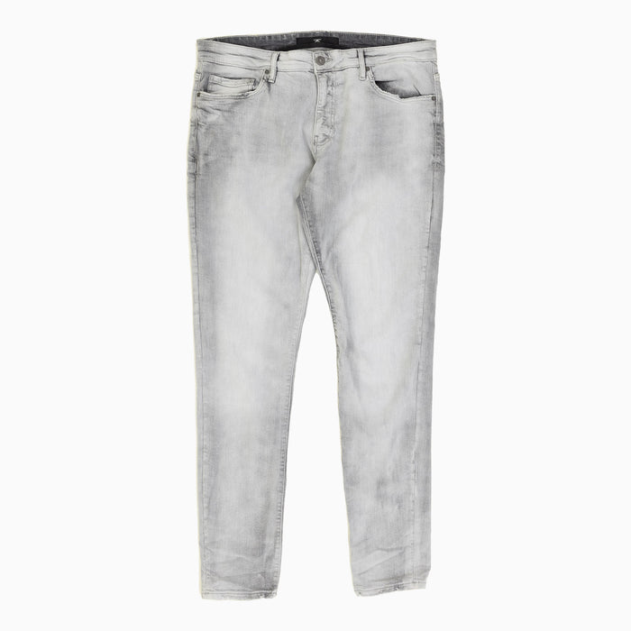 Men’s Arctic Grey Ross Fit Skinny Denim Pants with crinkle texture and modern silhouette