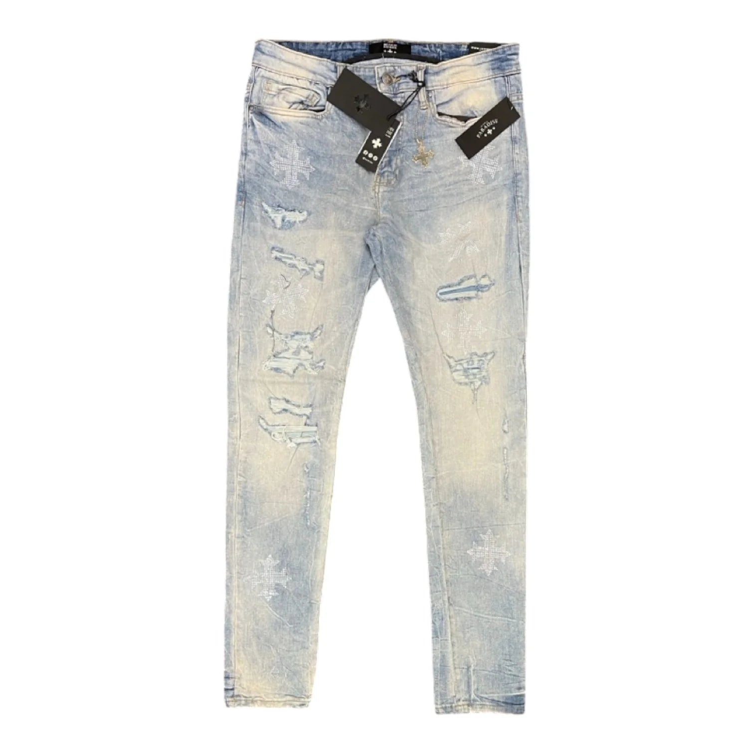 Jordan Craig Sean Rhinestone JS2297 slim fit jeans with rhinestone detailing, five-pocket styling, and streetwear-inspired design.