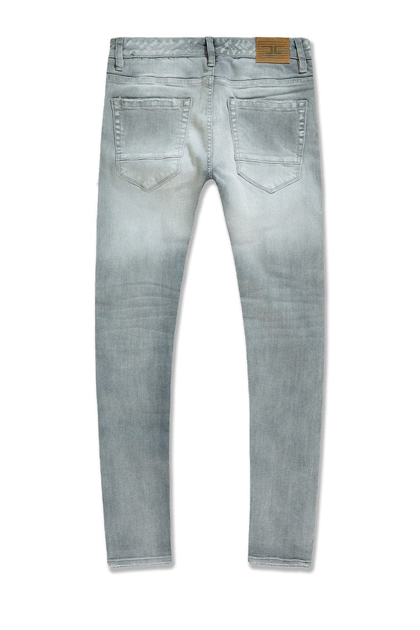 Jordan Craig JC Old Soul Denim “The Sean” slim taper jeans in clean black denim with super stretch and deep front pockets