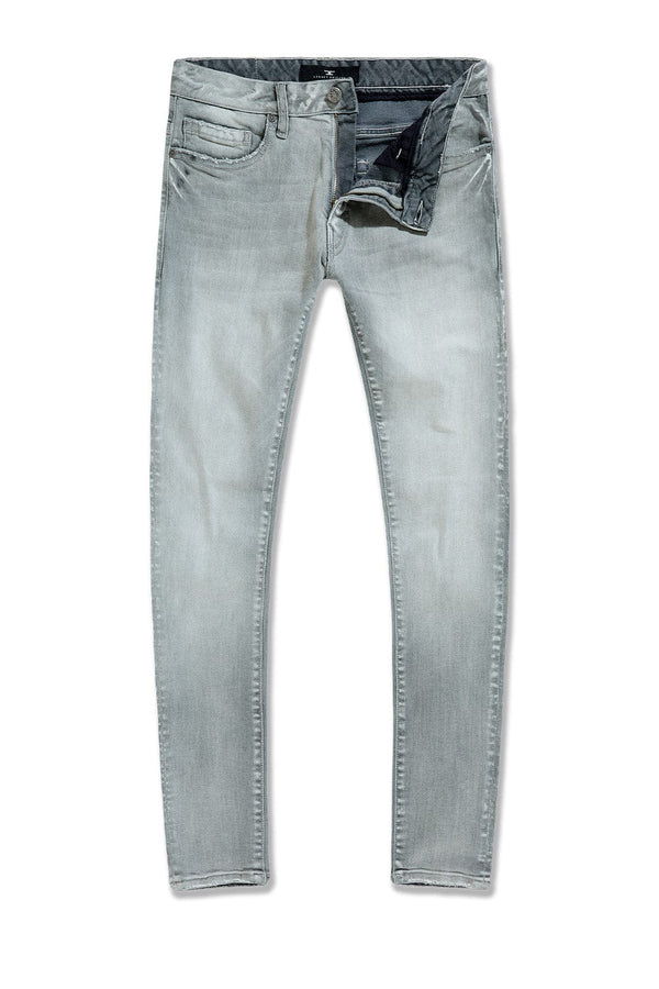 Jordan Craig JC Old Soul Denim “The Sean” slim taper jeans in clean black denim with super stretch and deep front pockets