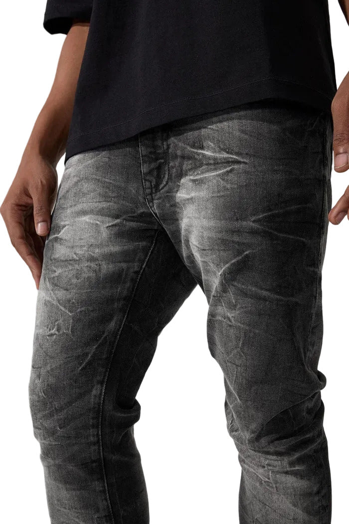 Jordan Craig Sean slim taper jeans with unique wash effect, 3D baked wrinkles, and super stretch fabric, style JS2345-BLKSHD
