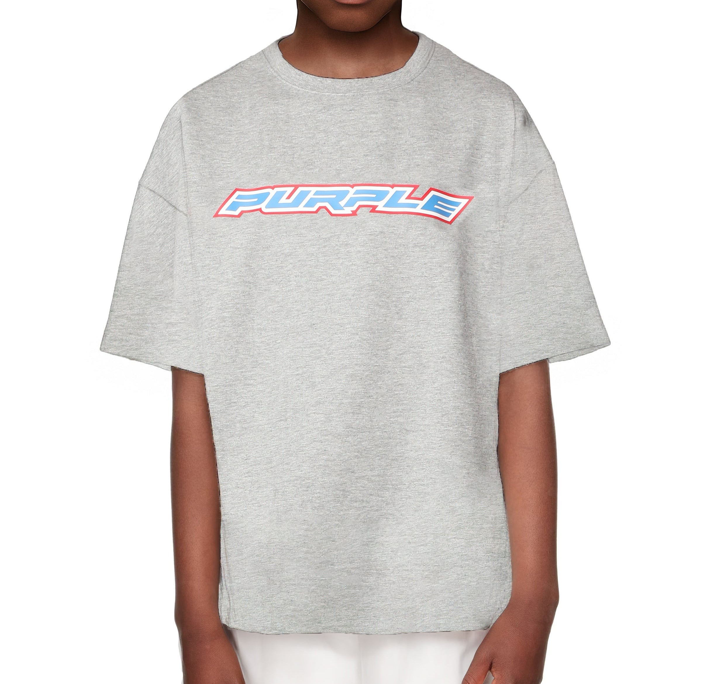 Purple Brand Kids Cotton Jersey short sleeve T-shirt in grey, style K1000-SJHB326.