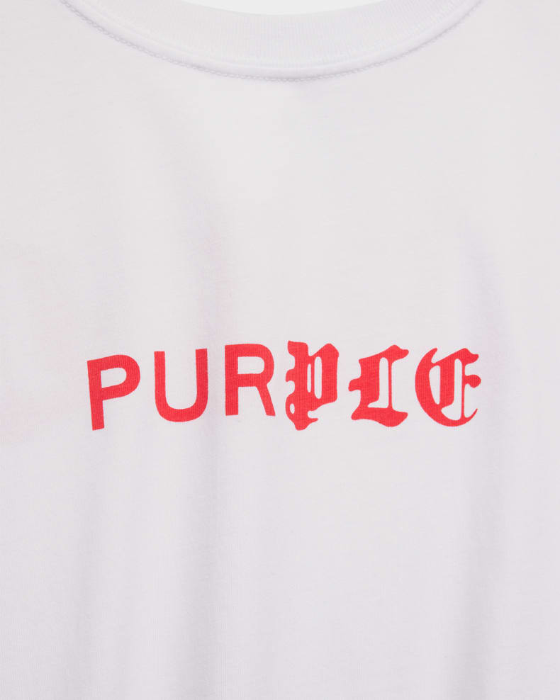 Purple Brand Kids white cotton jersey short-sleeve T-shirt featuring a soft, breathable fabric and a classic everyday design.