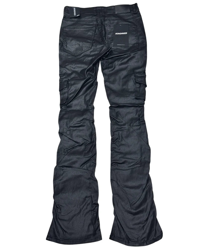 “Kindred Stacked Jeans – Ice Black: modern stacked fit with stretch denim, sleek ice black wash, and durable construction. Perfect for streetwear and casual style.”