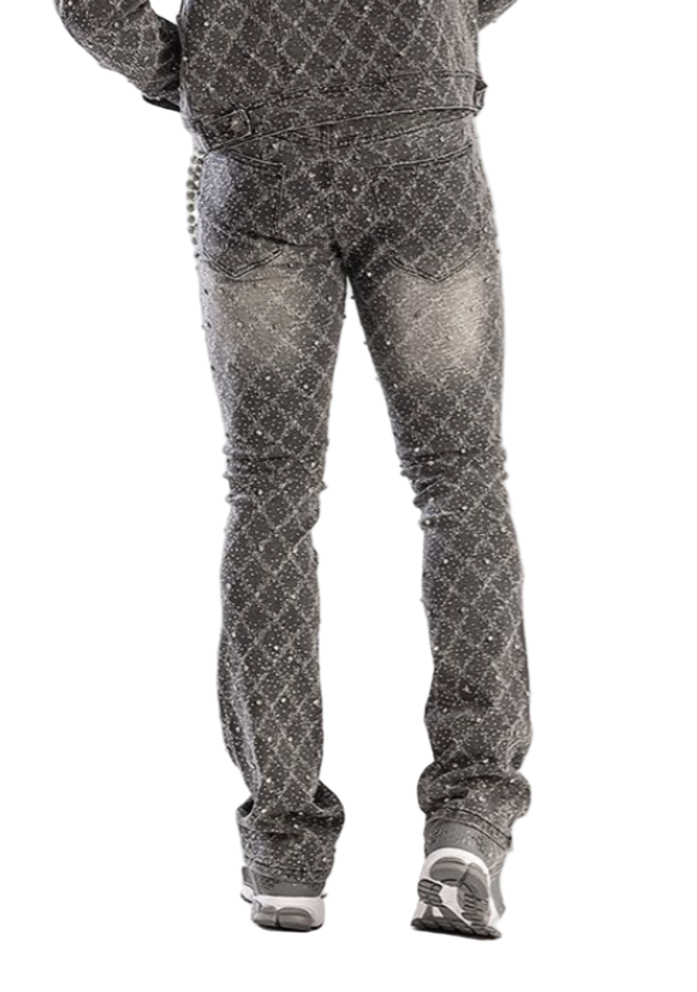 Kindred Rhinestone Denim Jeans grey (KD2231) with rhinestone embellishments and slim fit