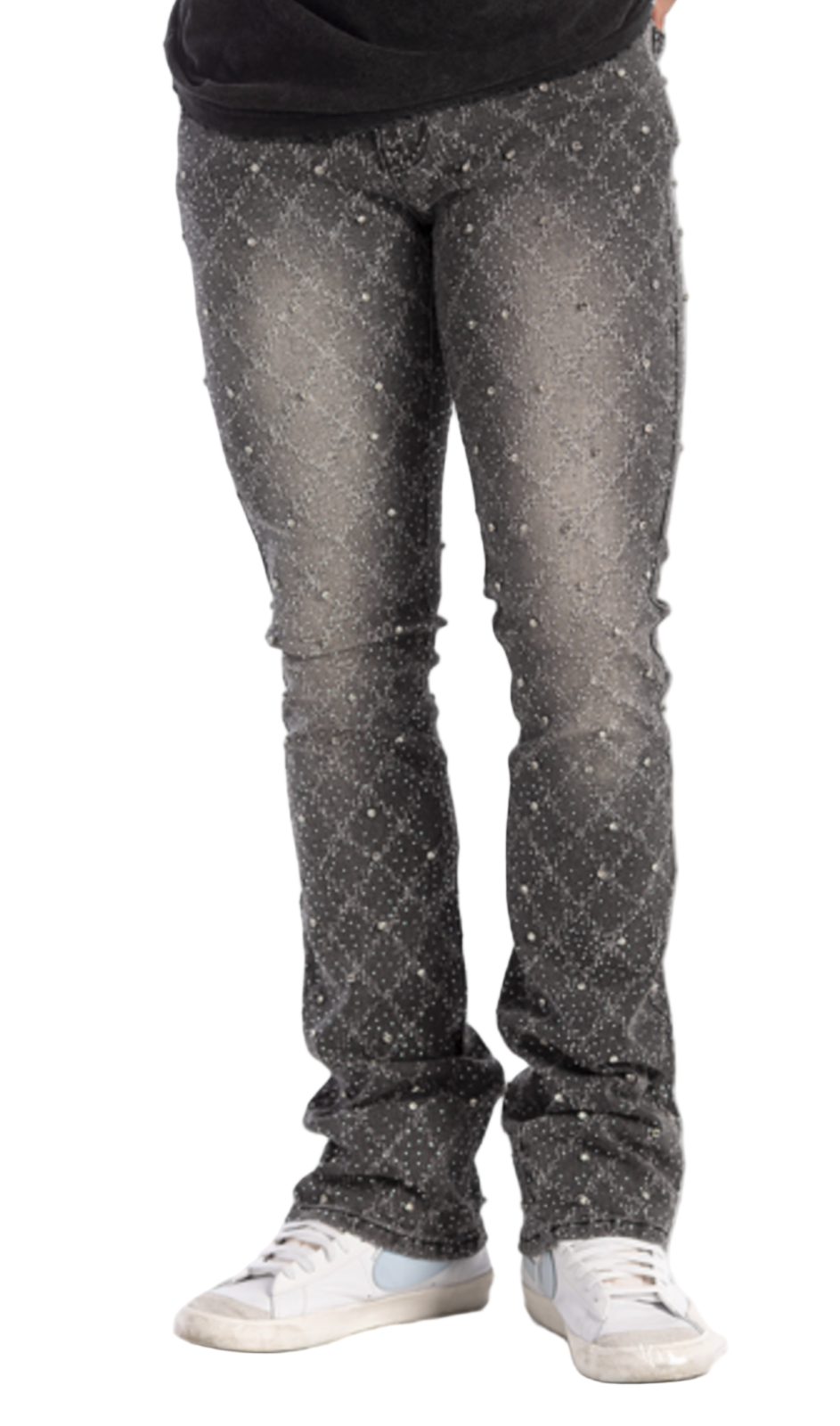 Kindred Rhinestone Denim Jeans grey (KD2231) with rhinestone embellishments and slim fit
