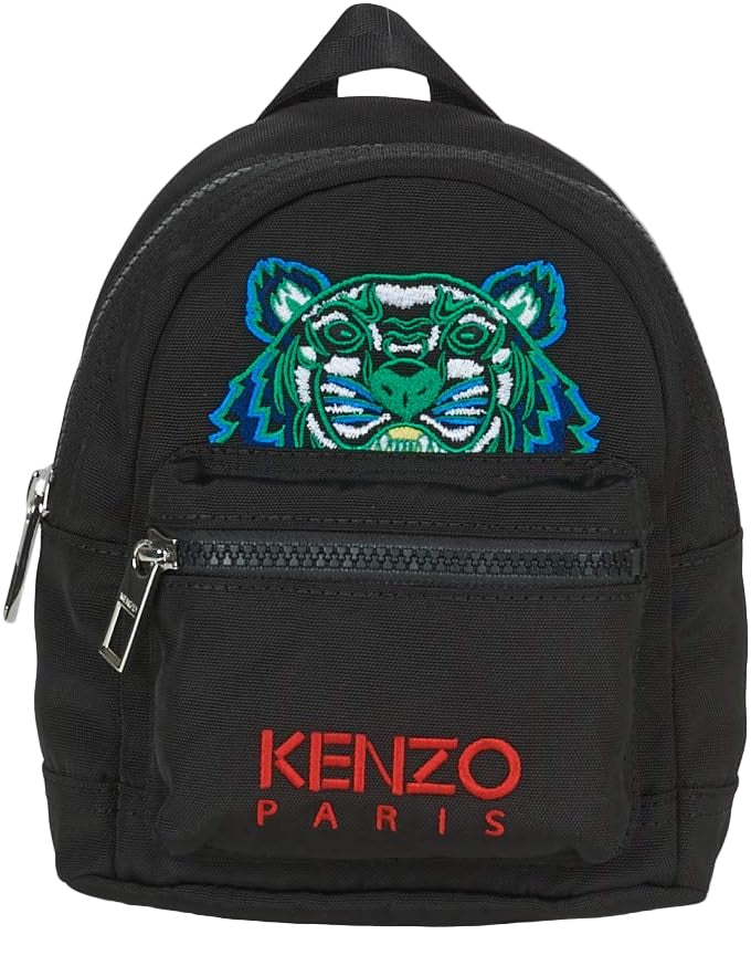 The Kenzo Mini Tiger Backpack (Black) embodies the bold spirit of modern street luxury.
