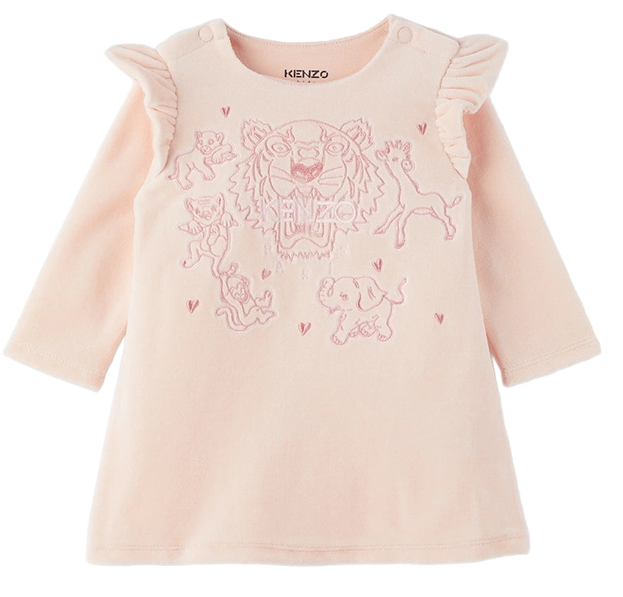 Add a touch of luxury and playfulness to your child’s wardrobe with the KENZO Kids Velour Animal Dress (Pink) — a stunning piece that blends designer elegance with everyday comfort.