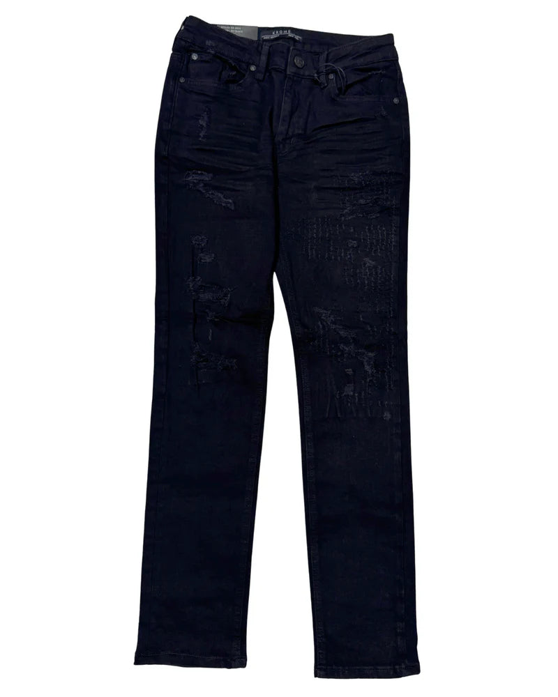 Krome Skinny Fit Jeans – Jet Black
