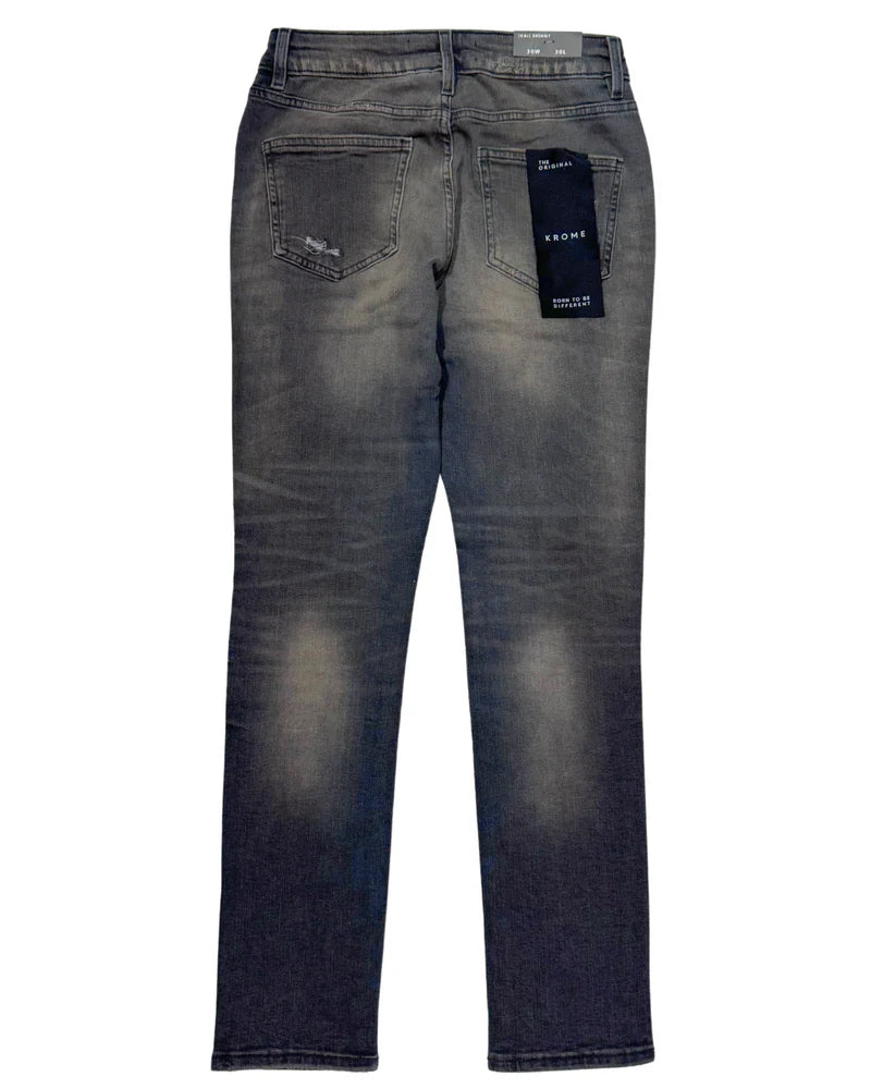 “Krome Skinny Jeans KR-3019 – Grey: sleek, stretch-denim skinny fit with a versatile washed-grey finish. Stylish comfort, built for every day.”