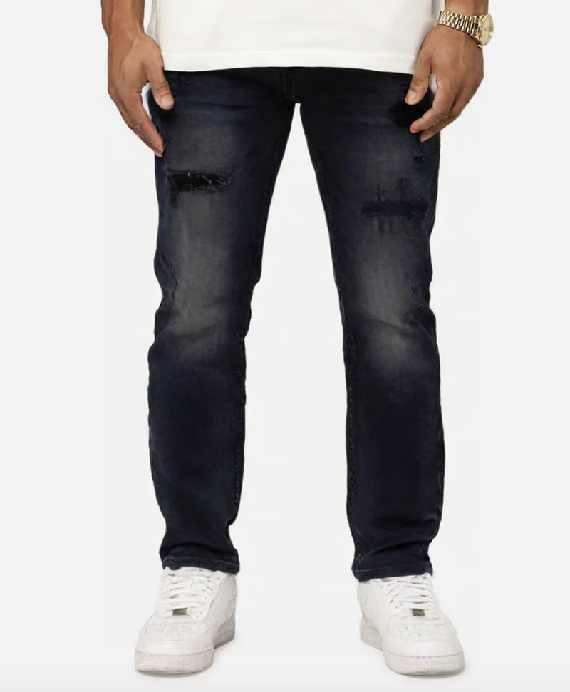 Krome KR-3021BLK Black Skinny Jeans featuring a sleek, tailored fit with premium stretch denim and subtle branding.