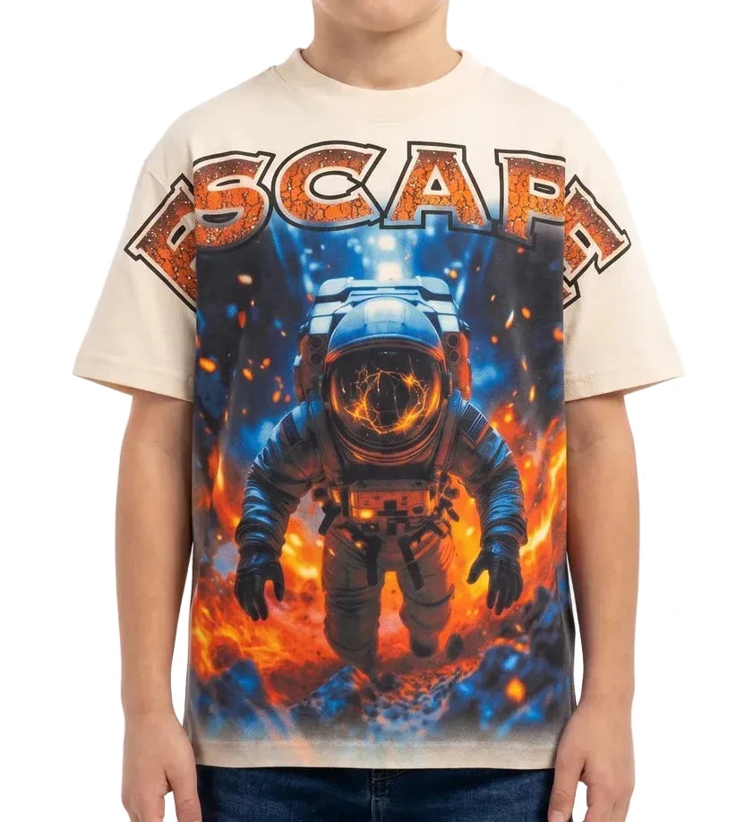 DZTR Escape kids T-shirt in ivory with clean streetwear-inspired design and comfortable everyday fit
