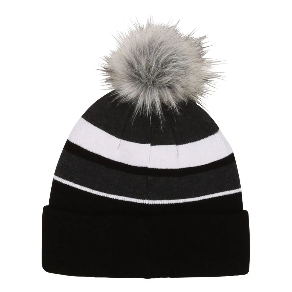 Kids Pom Pom Beanie (Black/White)