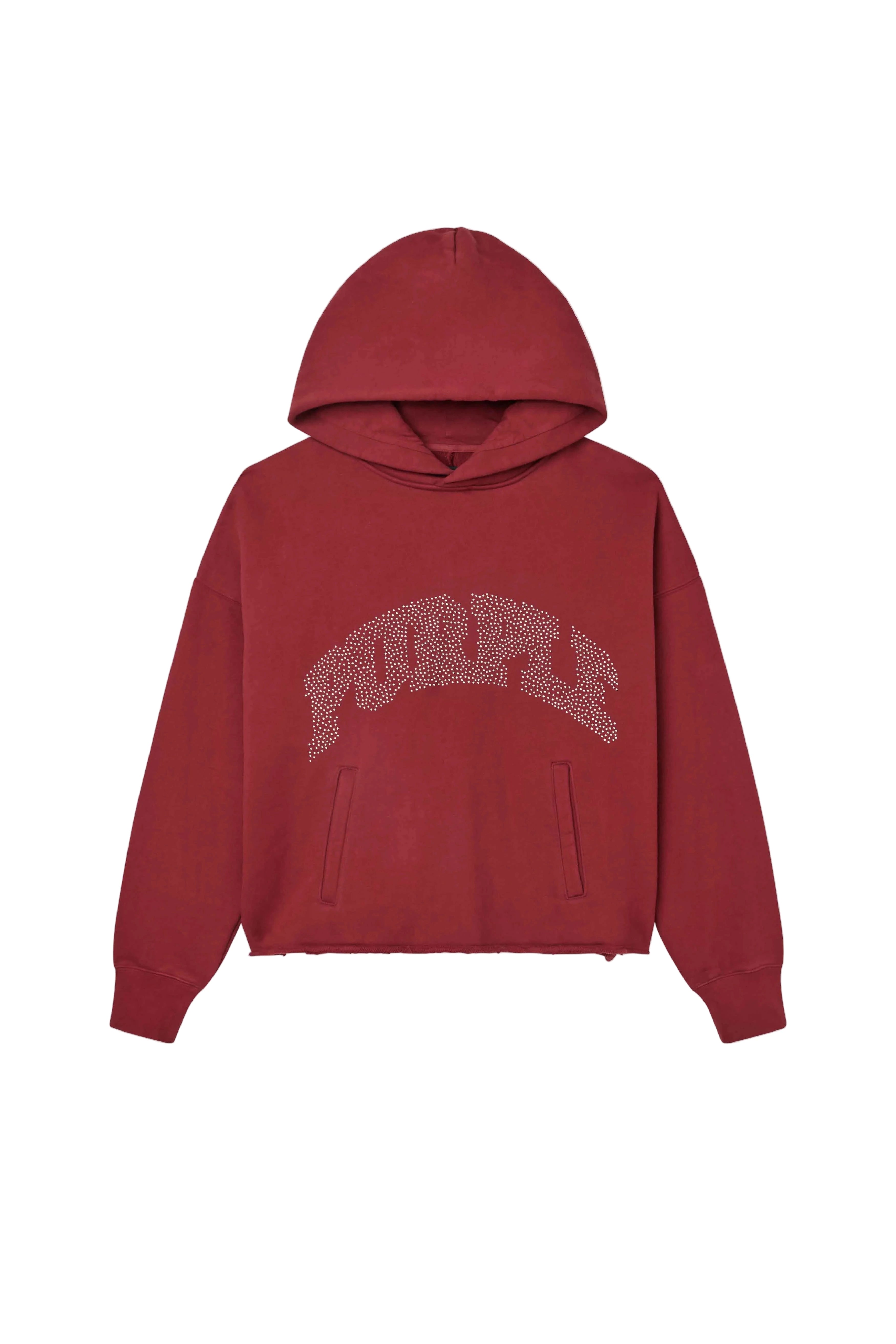 Purple Brand Studded Slab Hoodie in heavyweight fleece with acid dye, hard wash finish, and metal stud detailing.