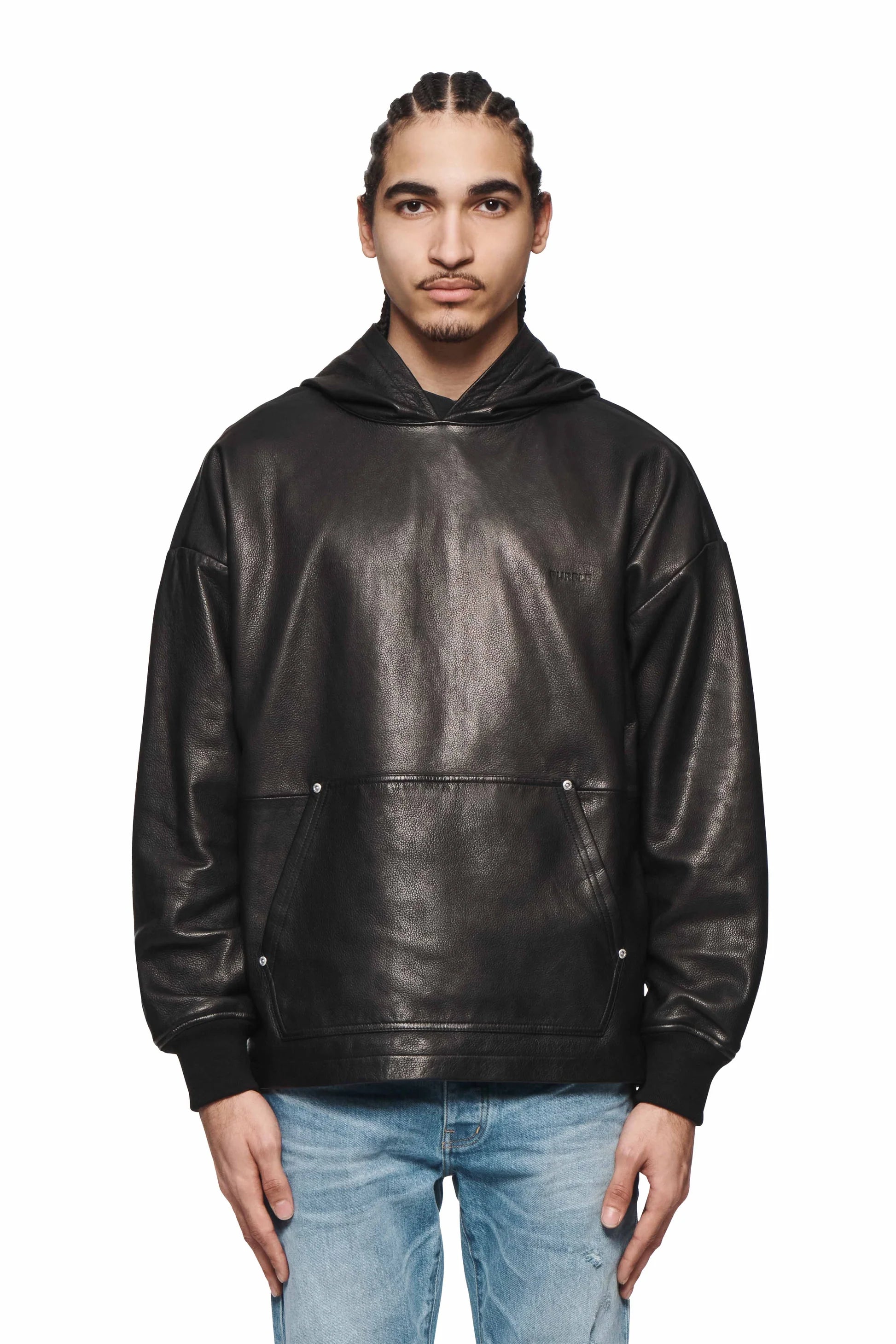Leather Hoodie (Black)