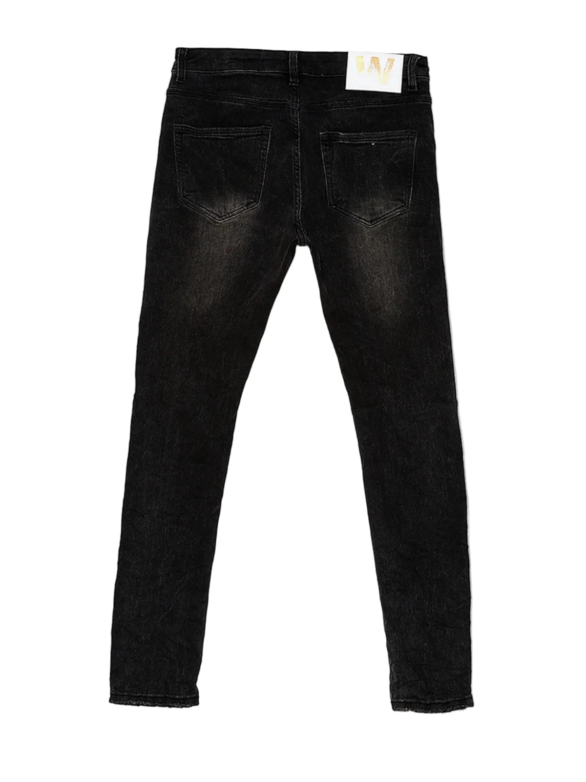 “W by Waimea Men’s Skinny Jeans: trendy blow-out knee design in stretchy woven denim (95% cotton, 3% rayon, 2% spandex). Sleek, stylish, and durable.”