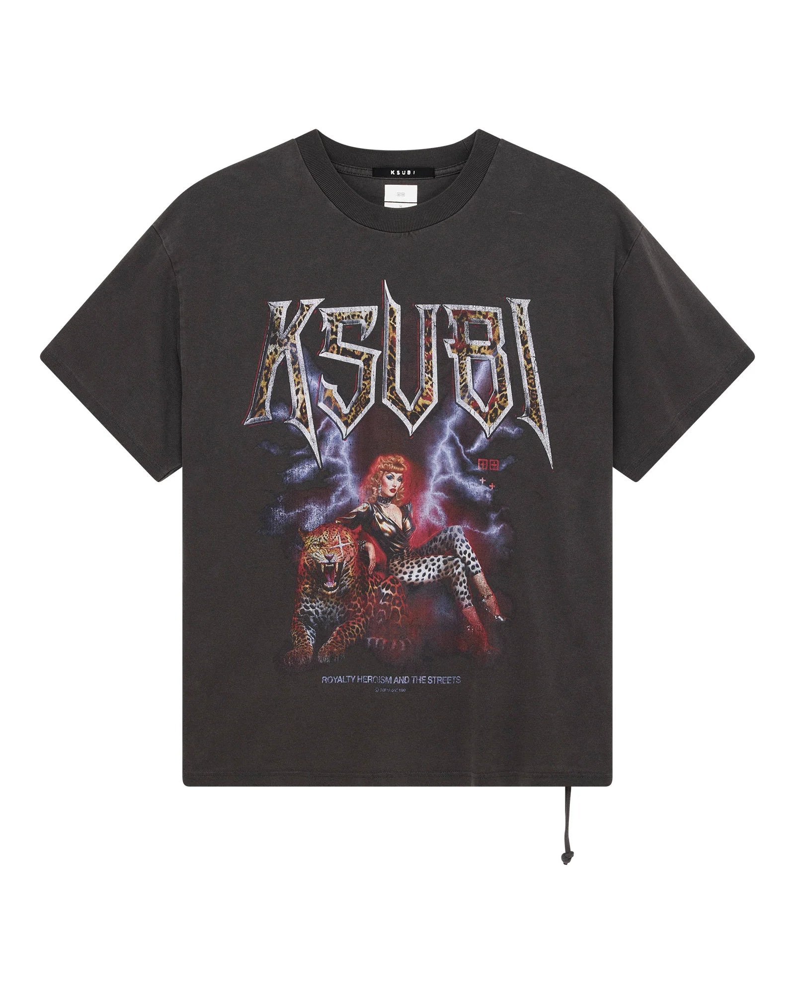 Ksubi Kingdom Ekcess SS Tee Faded Black – Regular Fit with Front and Back Prints