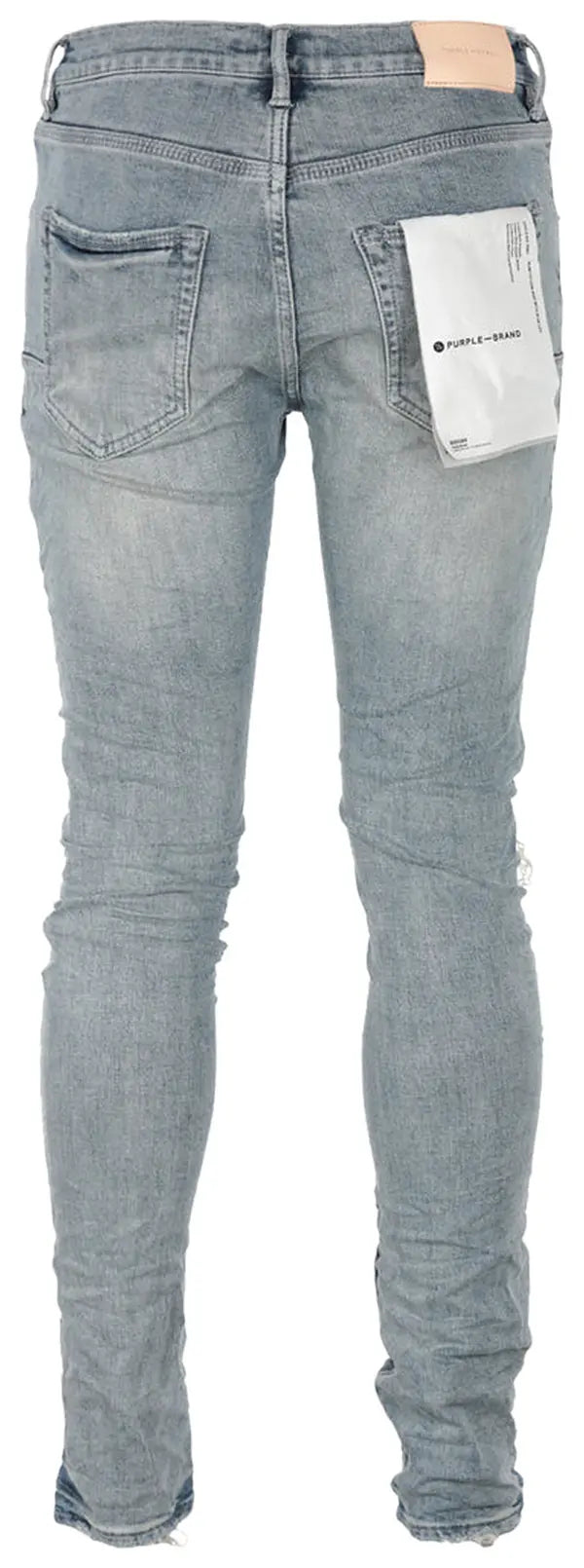 Purple P001 Three Year Jeans in Light Indigo with naturally faded, worn-in look