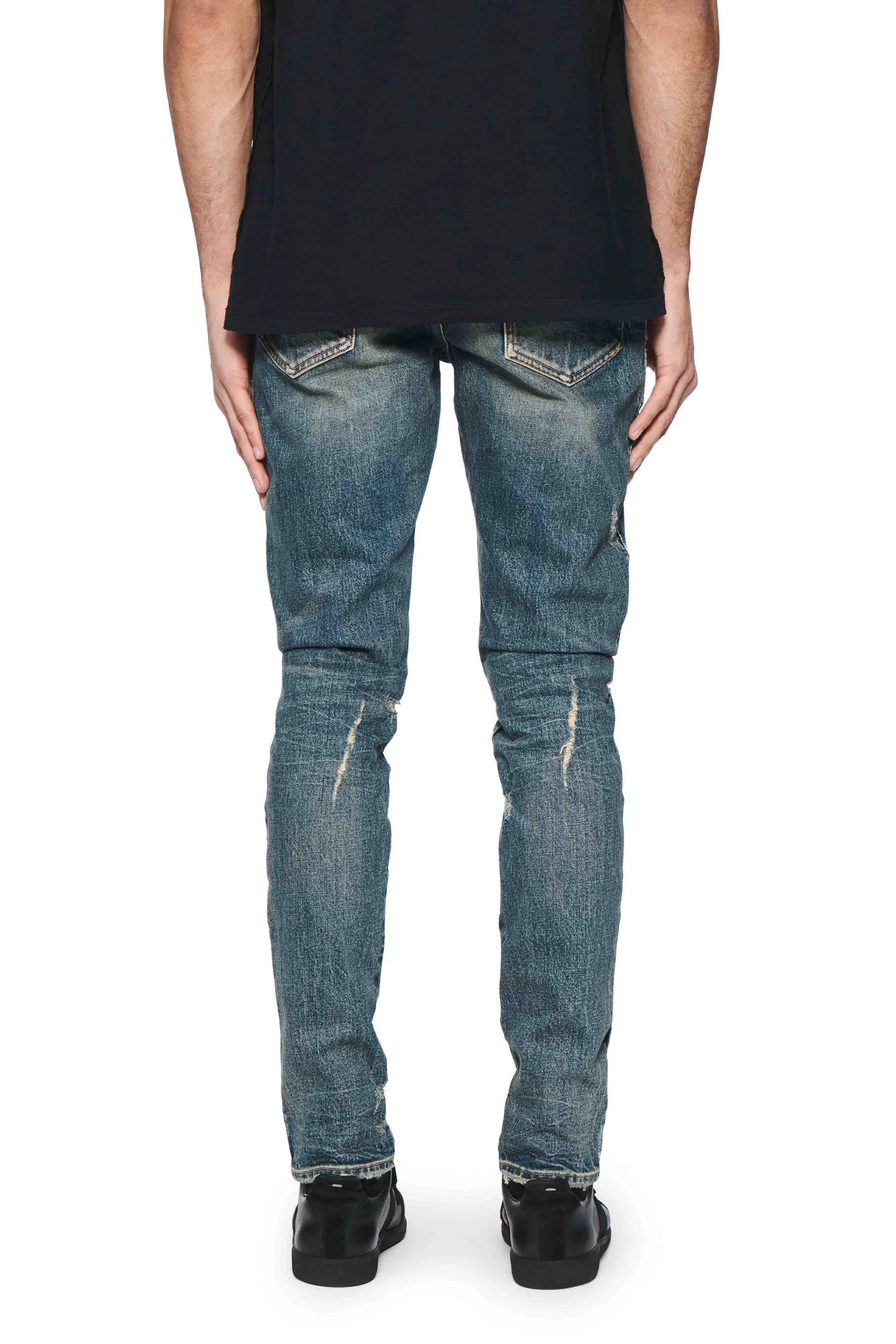 Skinny Shadow Seam Coated (indigo)