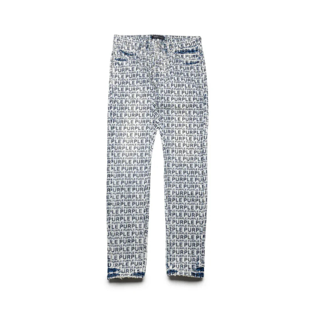 Skinny Wordmark Flock Jeans (Iced Indigo)