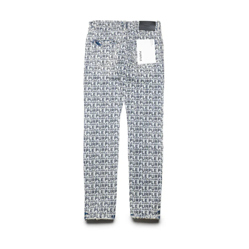Skinny Wordmark Flock Jeans (Iced Indigo)