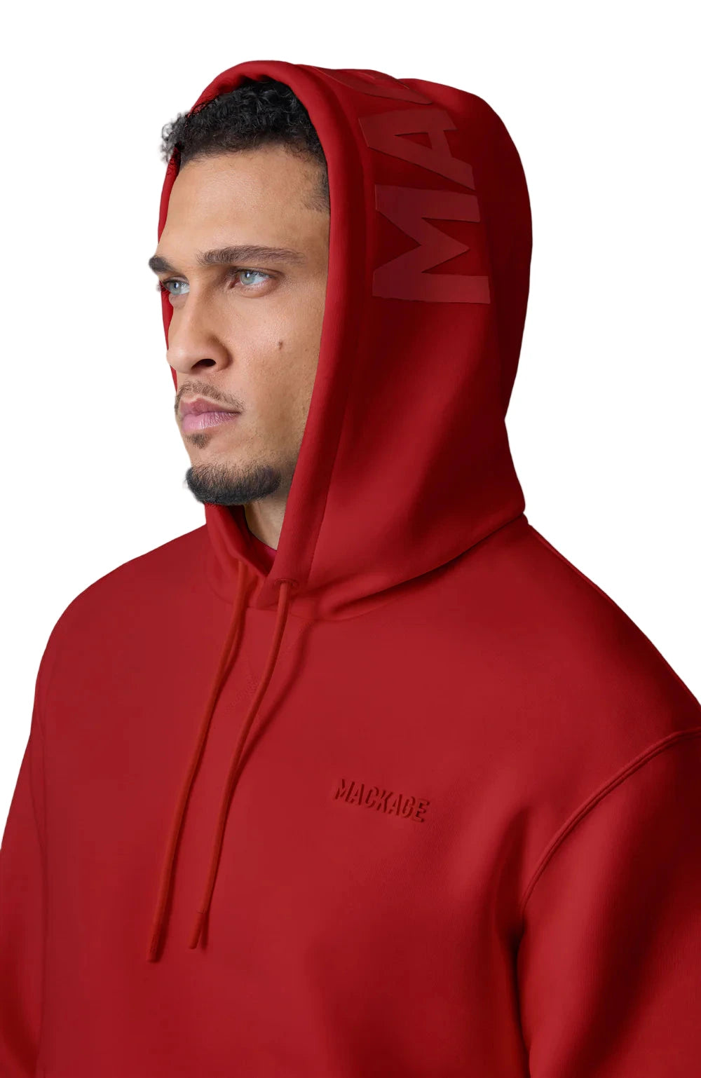 The KOLTON Hoodie is a modern essential, crafted from ultra-soft double-face jersey for a relaxed, effortlessly stylish fit. Designed for both indoor lounging and outdoor wear, it features a kangaroo pocket, rib-knit trims, and an adjustable drawcord hood for everyday versatility. The subtle silicone “MACKAGE” logo at the chest and hood adds a refined brand touch, making this hoodie a standout piece in any streetwear or loungewear collection.