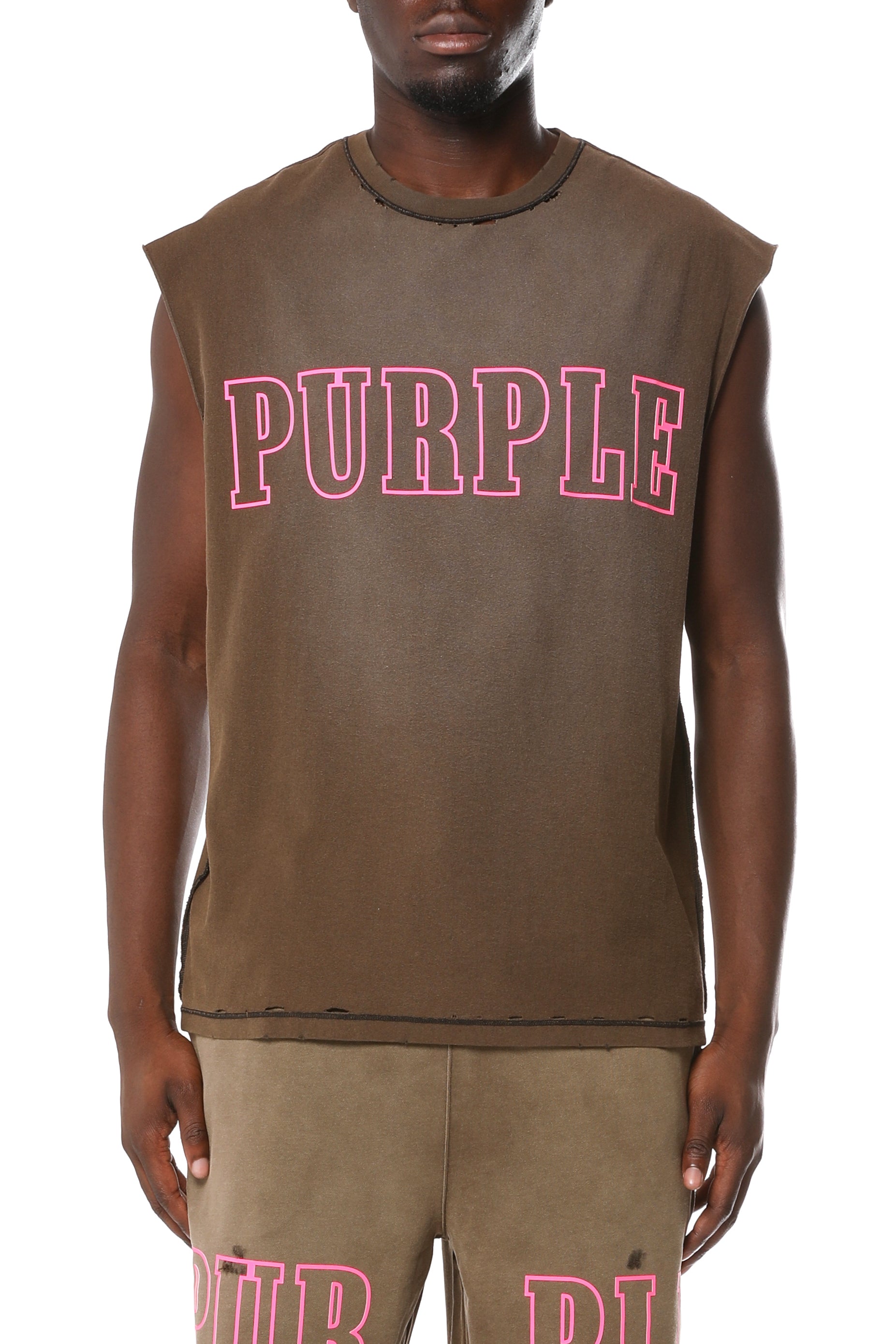 Slab Outline Tank Top (Brown) - P103-TJBS326