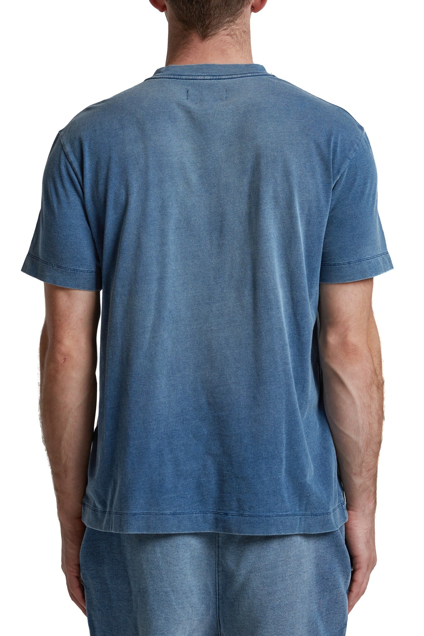 Blue Purple Brand Textured Jersey Tee with all-over letter print laid flat
