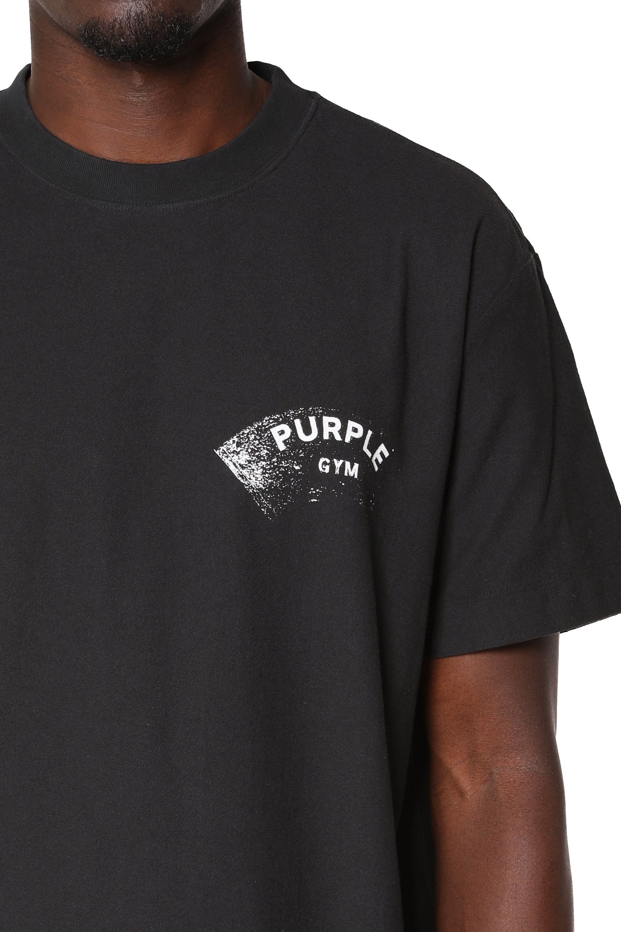 Purple Brand Textured Jersey SS Tee in black featuring premium textured jersey fabric and a classic short-sleeve design.