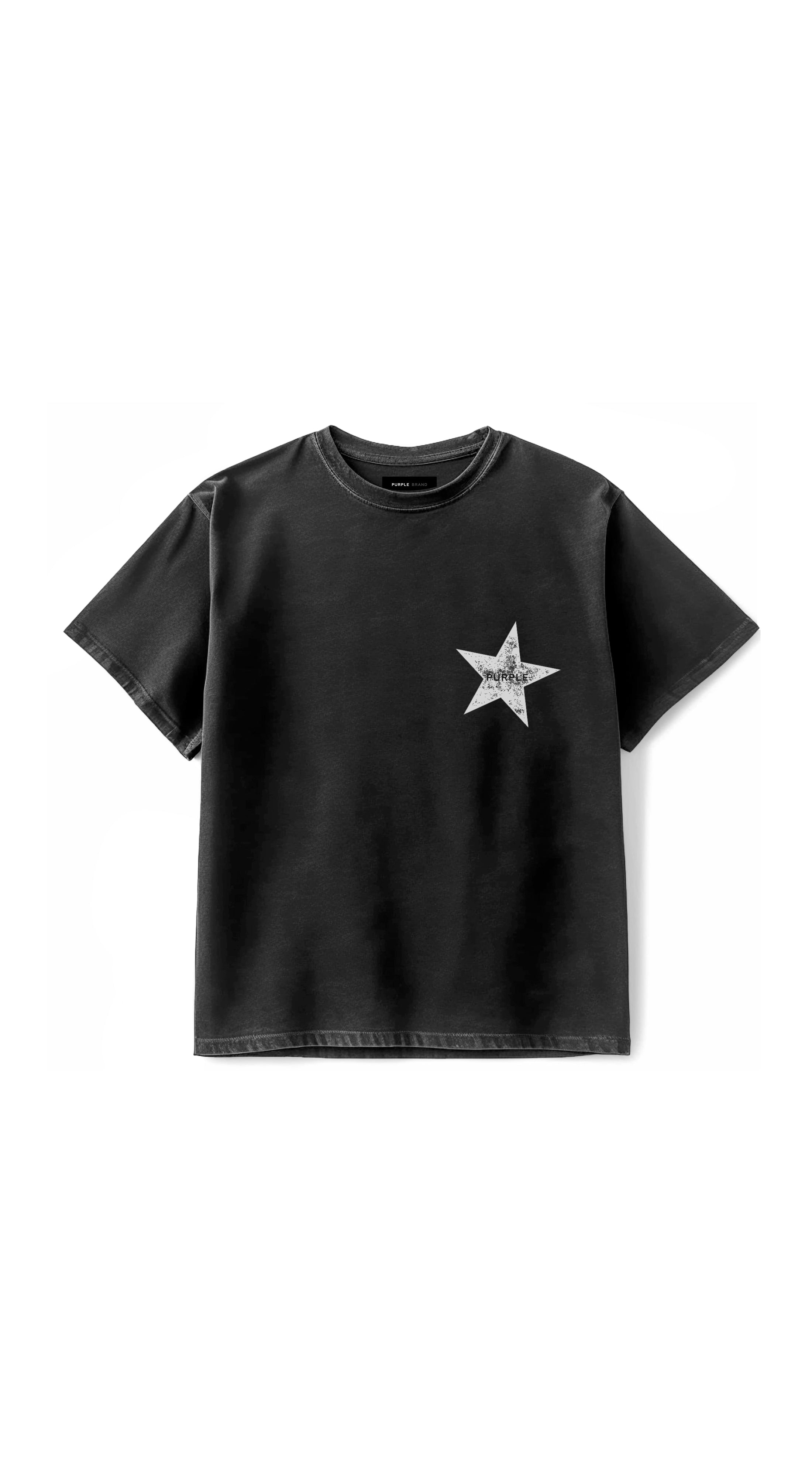 Purple Brand Textured Jersey SS Tee in black featuring premium textured jersey fabric and a classic short-sleeve design.