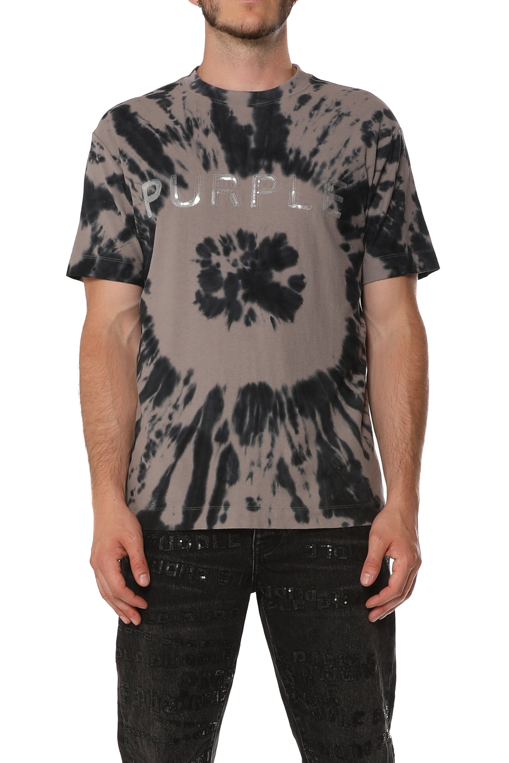 Purple Brand short sleeve T-shirt in cotton jersey knit with regular fit and White Label hang tag