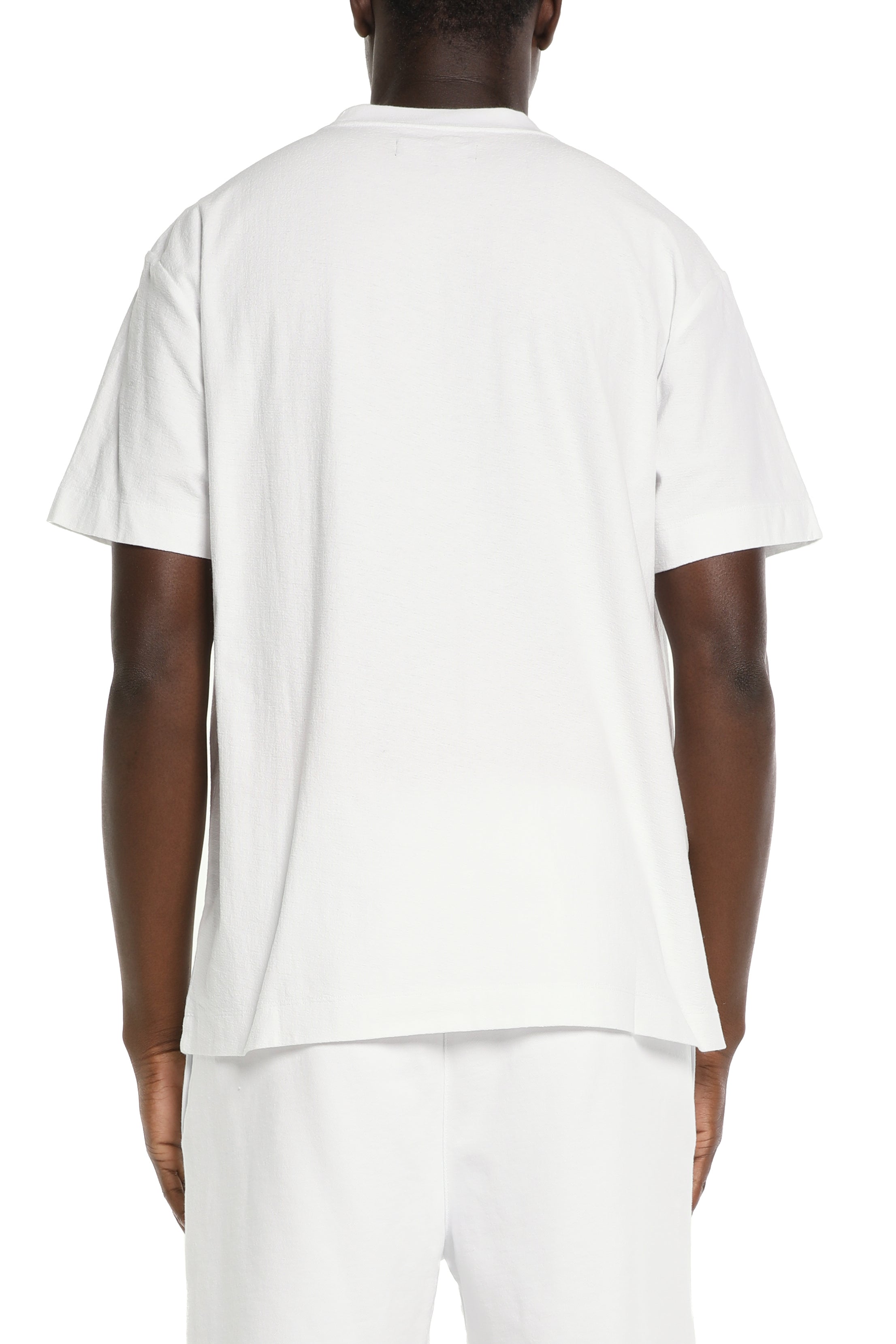 Purple Brand PB Cube Tee in white, regular fit 100% cotton jersey knit T-shirt with White Label and short sleeves