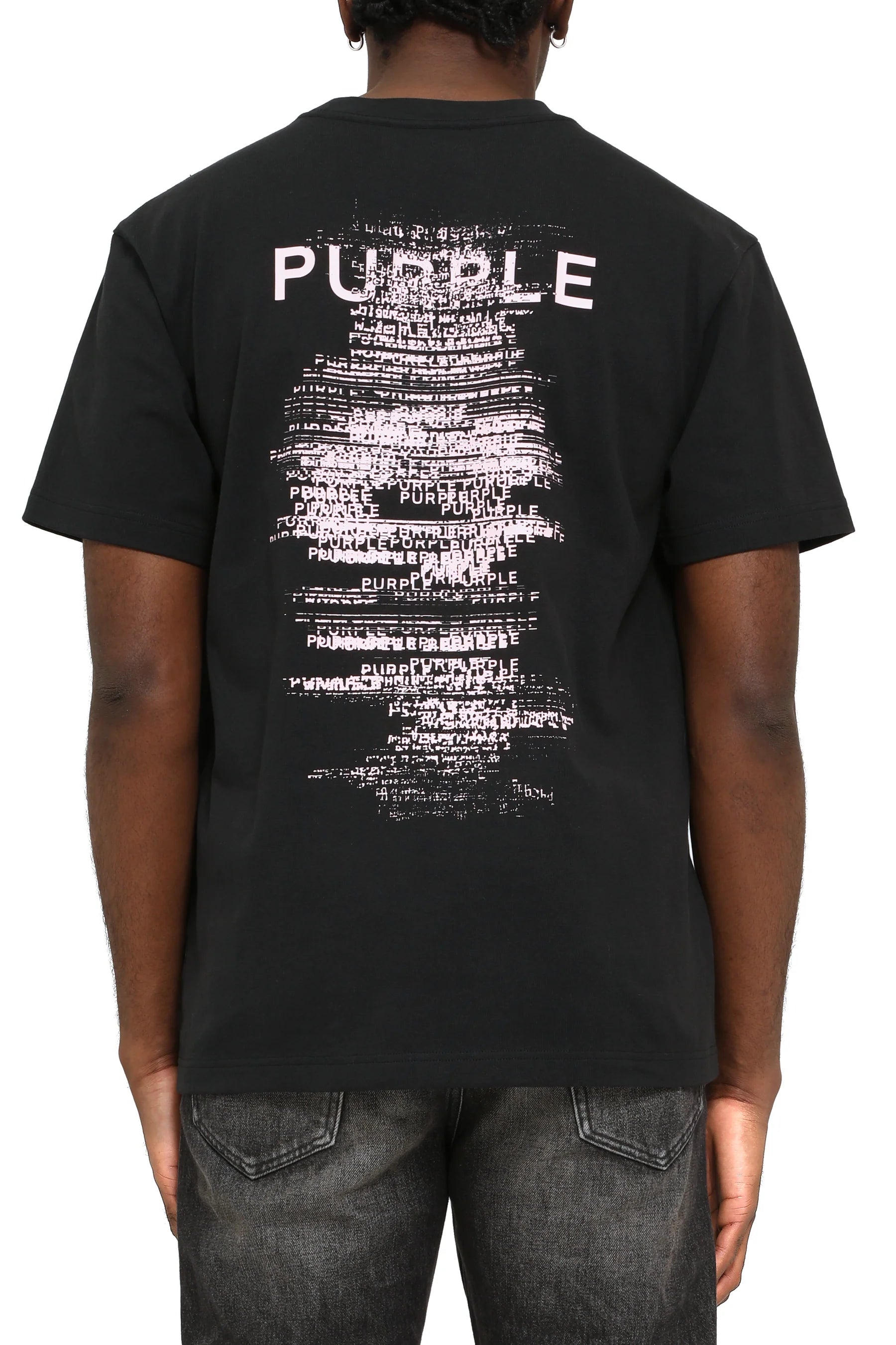 Purple Brand HWT Jersey Short Sleeve Tee in black, soft jersey fabric with classic fit.