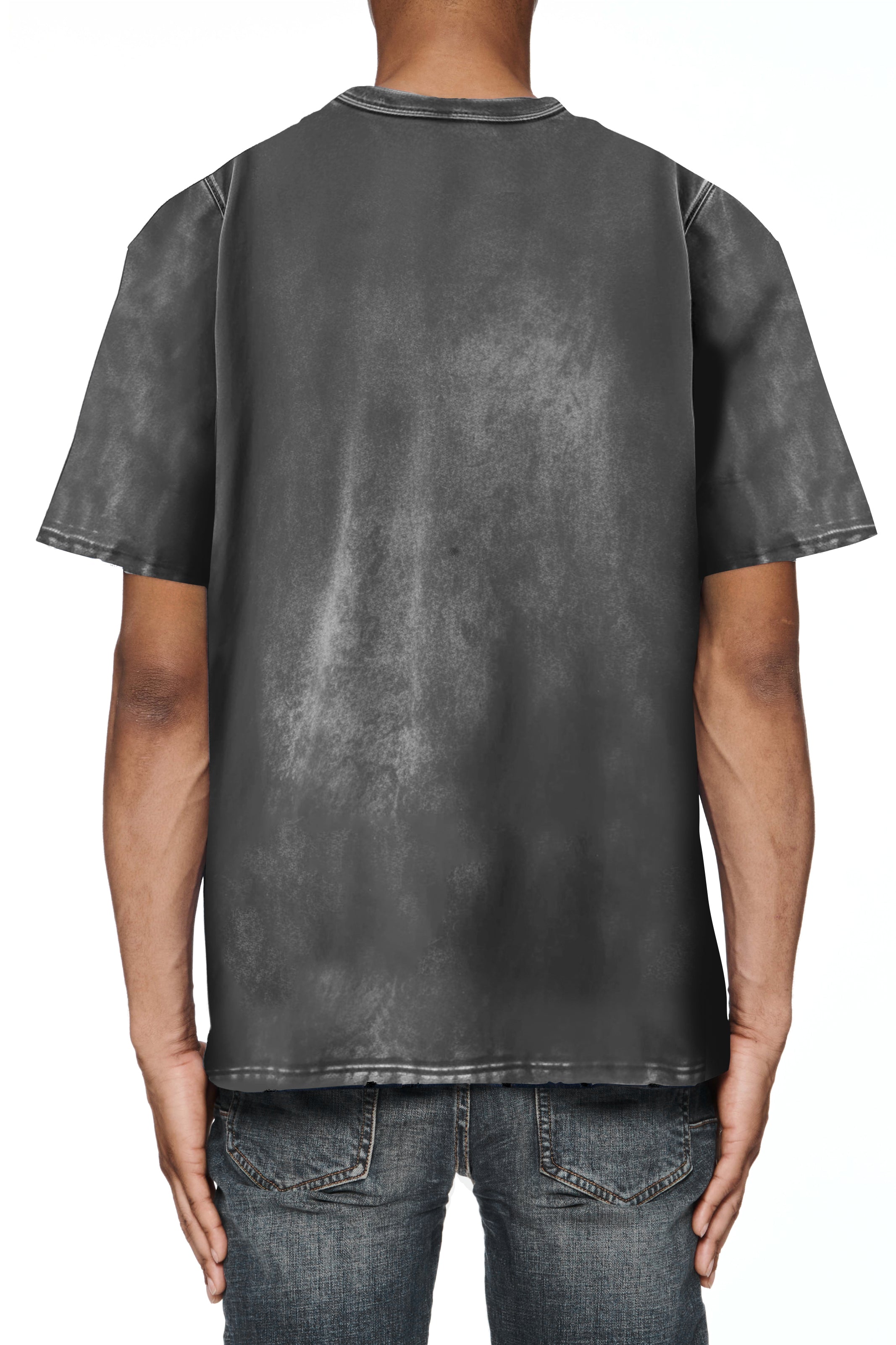 Purple Brand HWT Jersey SS Tee in black, style P117-HBDP126, made from heavyweight jersey.