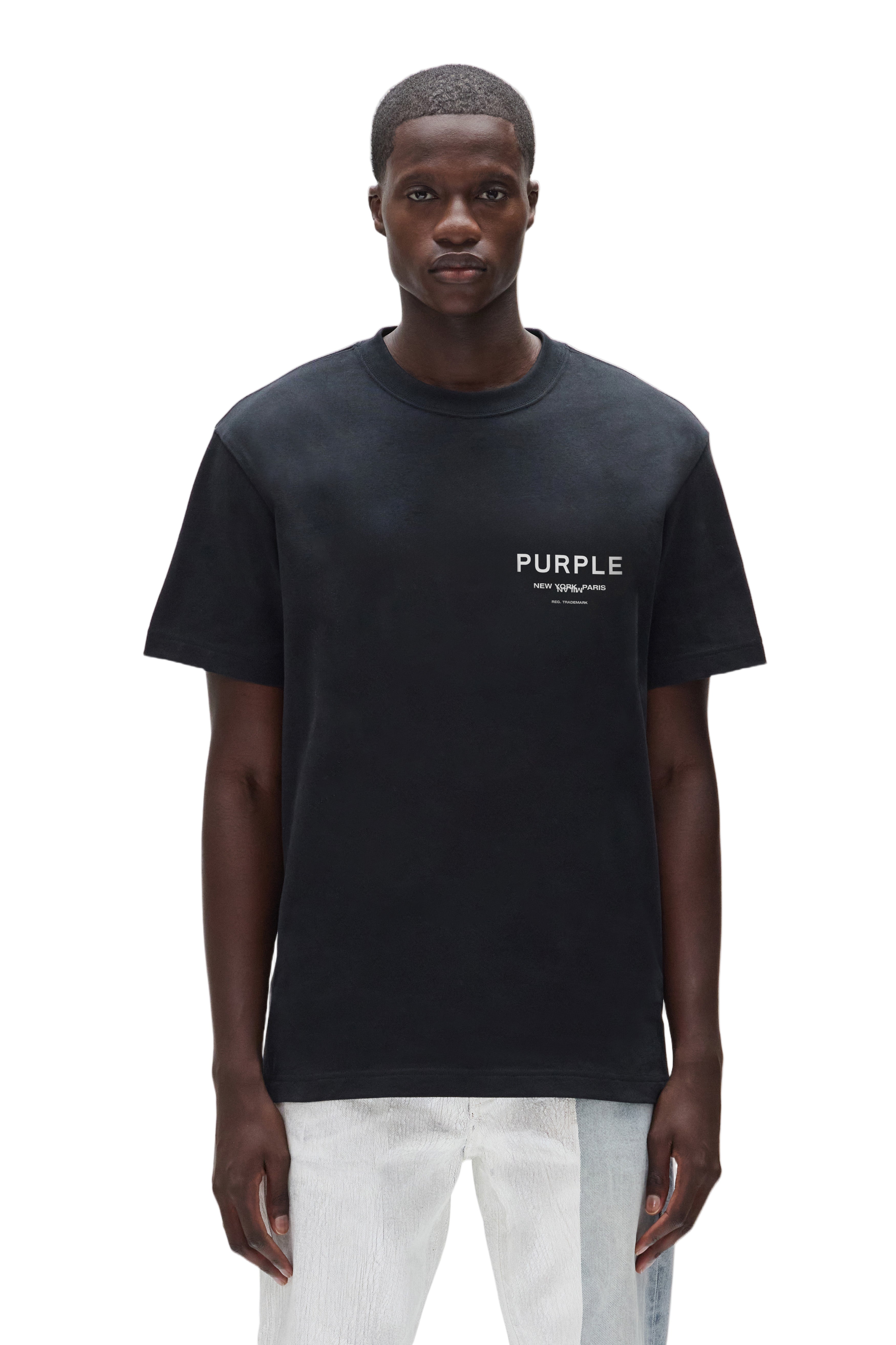 Purple Brand Cities Tee White Label in heavyweight cotton jersey with screenprint design.