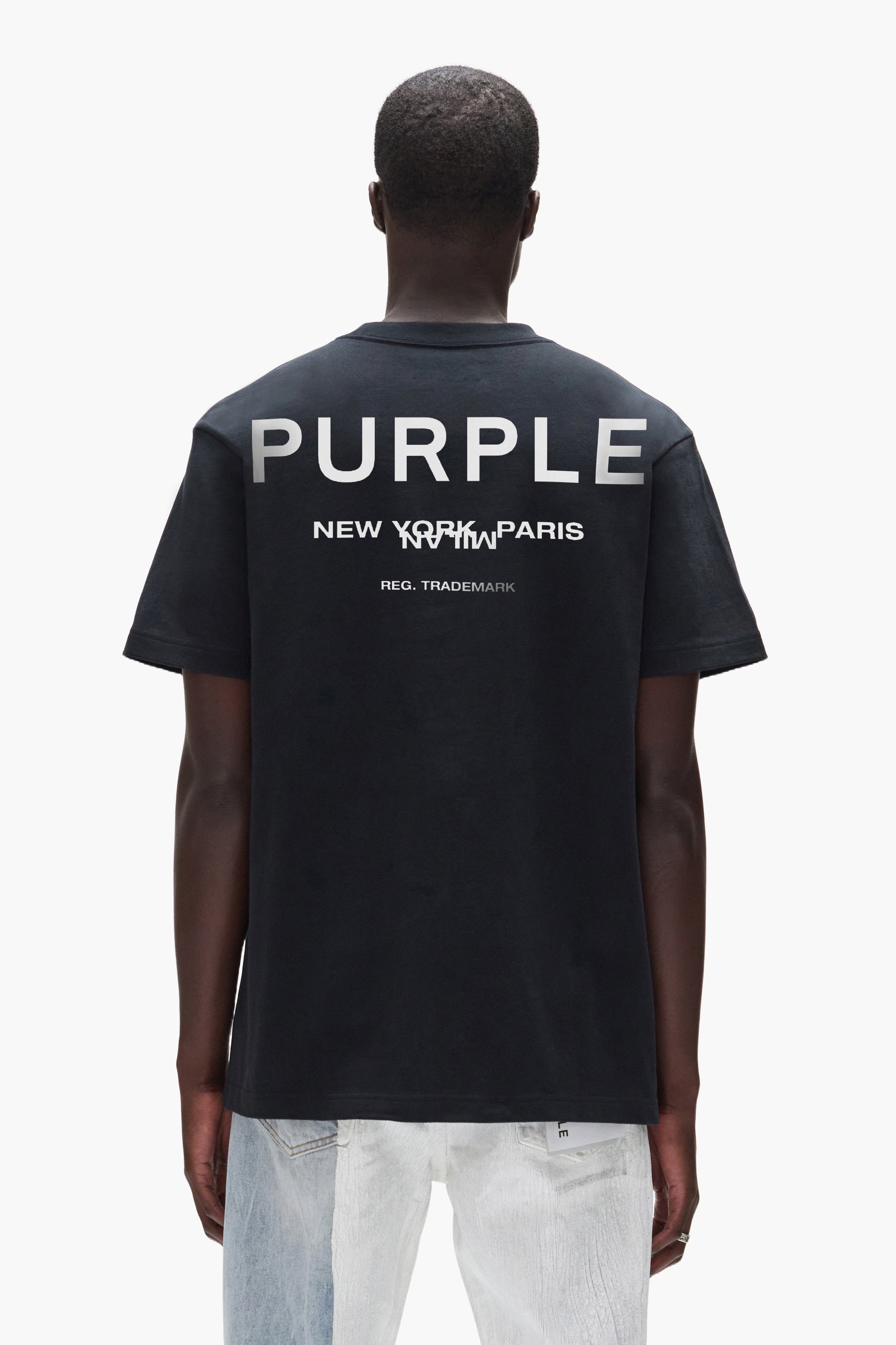 Purple Brand Cities Tee White Label in heavyweight cotton jersey with screenprint design.