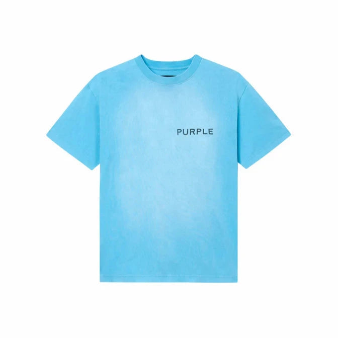 Purple Brand white label tee with faded wash, puff print design, and heavyweight cotton jersey fabric