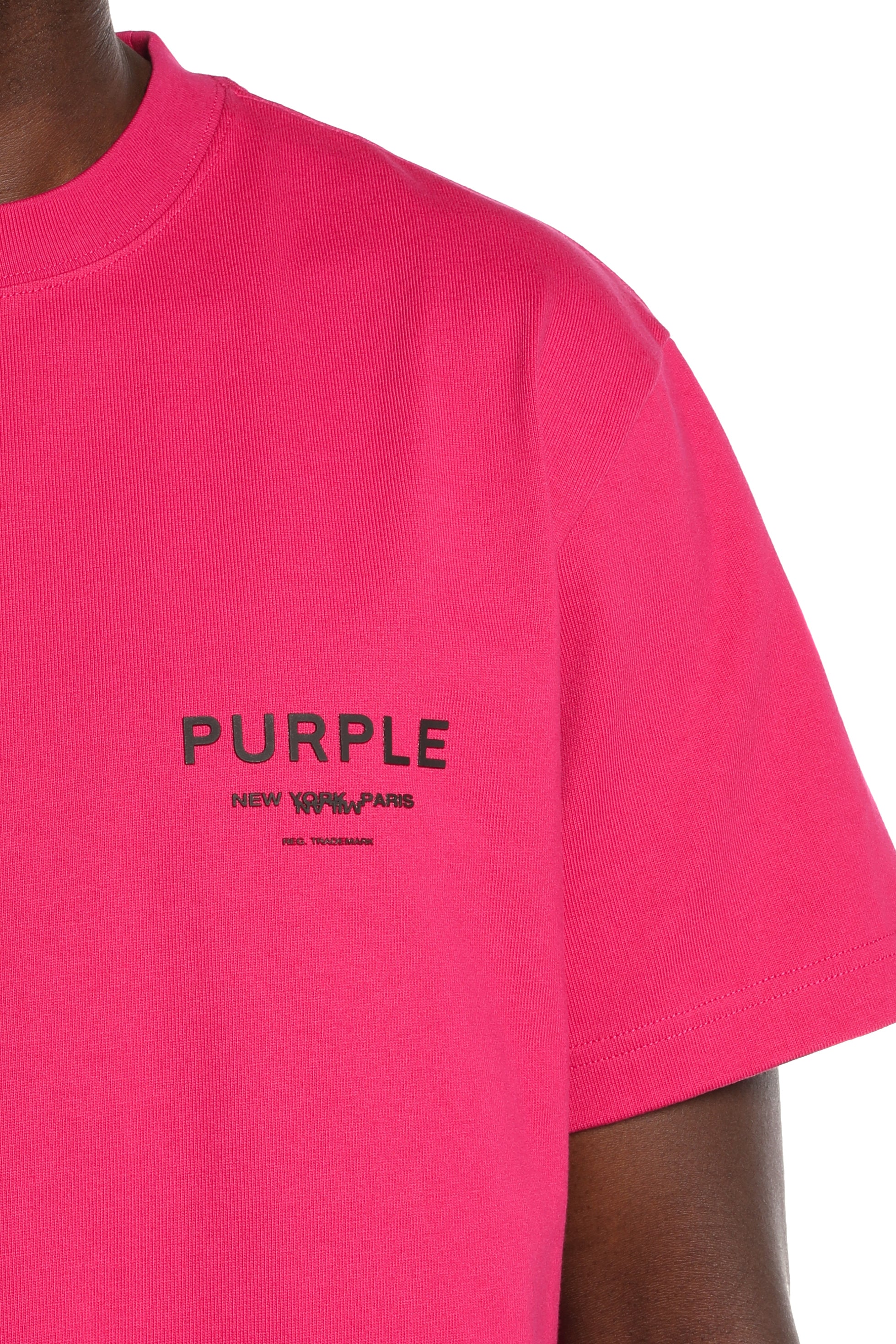 Purple Brand pink short sleeve knit tee, style P117-HGRS226
