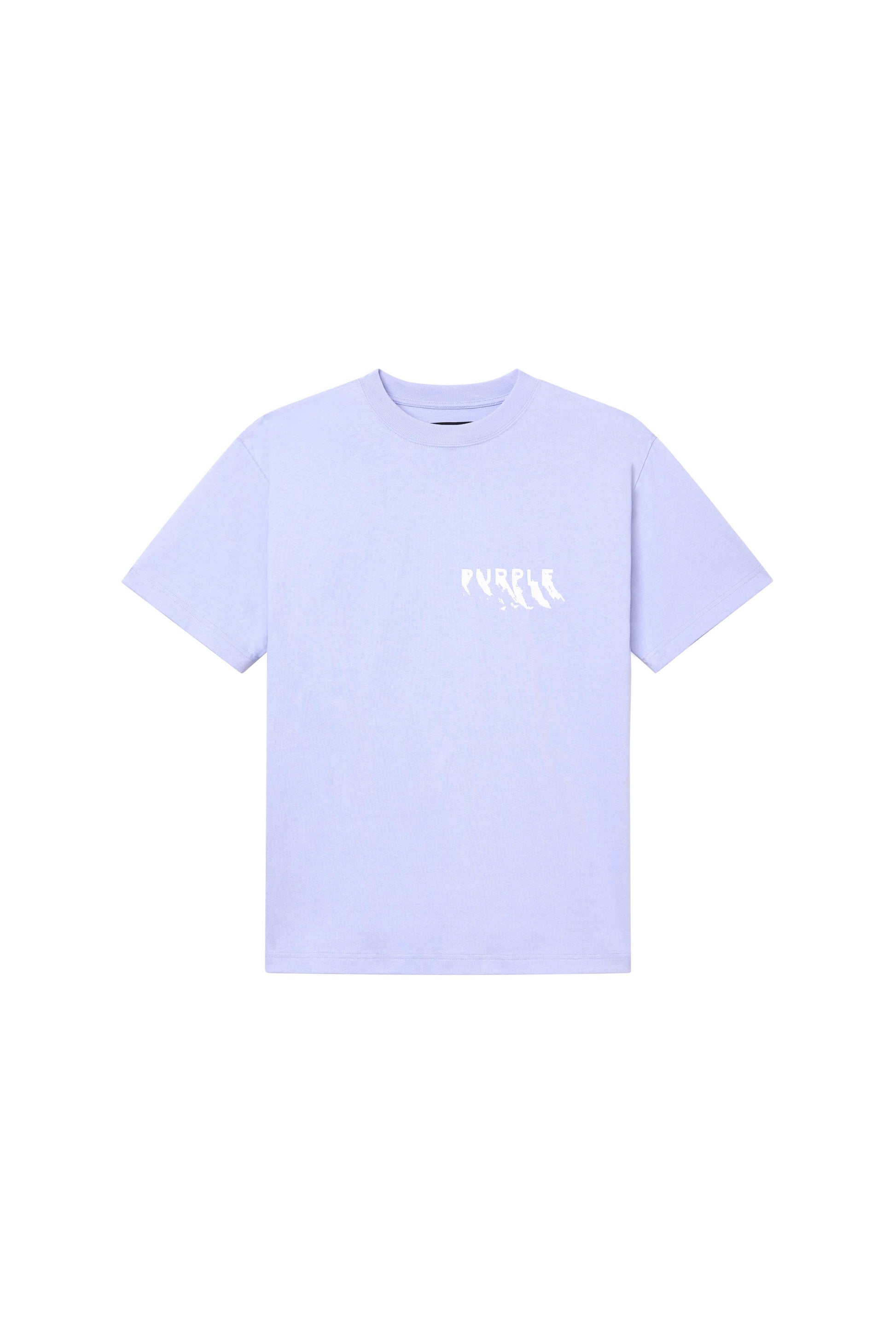 Purple Brand Painted Wordmark Tee in lavender made from 100% cotton heavyweight jersey with screen printed design