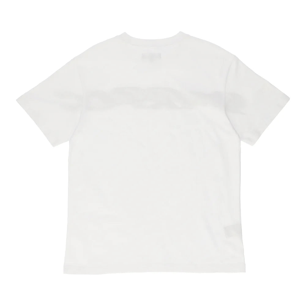 Purple Brand heavyweight white short sleeve tee with chest and back logo and structured cotton jersey fabric